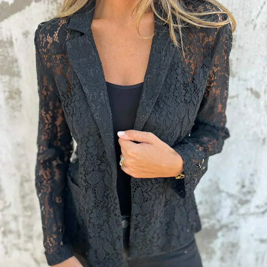 Naomi™ | Blazer Élégant en Dentelle et Maille